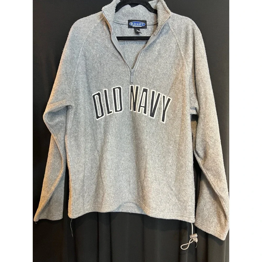 Men's Gray‎ 1/4 Zip Old Navy Sweatshirt Size L - Picture 2 of 6